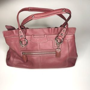 Coach Penelope Satchel F14682 Mauve Pebbled Leathe